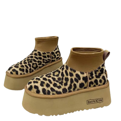 Modne zimowe futrzane baleriny bawełniane buty damskie buty śnieżne na platformie do kostki marka 2025 trend pluszowe zamszowe buty damskie codzienne